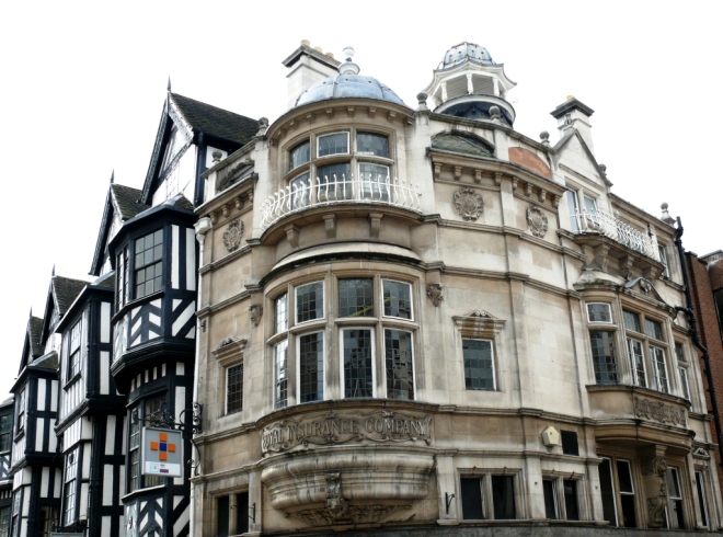 Corner of the High Street and Pride Hill - Royal Insurance Building